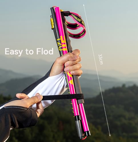 Trekking Poles Carbon Fiber 2 Collapsible and Lightweight Hiking Sticks with EVA Grip, Quick Locking, Balance Support