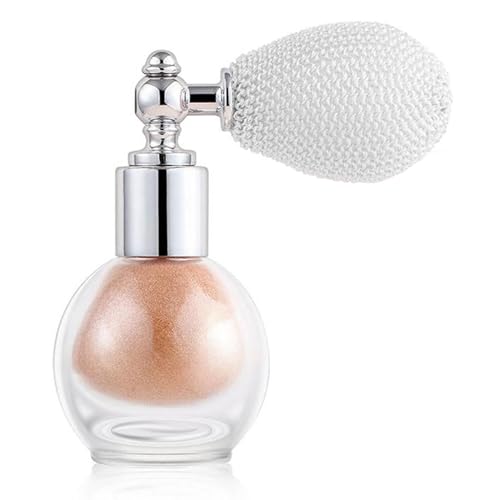 Bronze Highlighter Spray for Face and Body, Rich Color Loose Shimmer Powder Long Lasting Sparkly Spray High Gloss Makeup f...