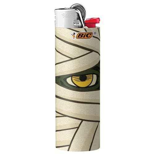 BIC Maxi Pocket Lighter, Special Edition Spooky Series, Halloween-Inspired Designs, Set of 8 Lighters