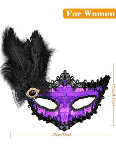 SIQUK Couple Masquerade Masks Set Venetian Party Mask Costume Mask