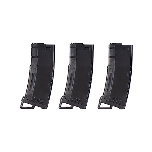 Lancer Tactical Airsoft M4 M16 Series Polymer 130 Round Transparent Window High Speed Mid-Cap Airsoft Magazine -Pack of Three