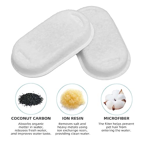 ONECUTE Cat Water Fountain Filter Compatible with Stainless Steel Dispenser, Efficient Filtration with Coconut Shell Activ...