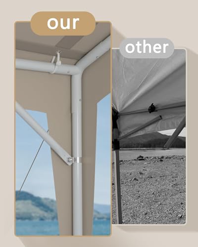 10 X 10 FT Pop Up Canopy, Outdoor Canopy Tent with Rust-Resistant Frame and Stabilizing Kit, Quick Setup Waterproof Portab...