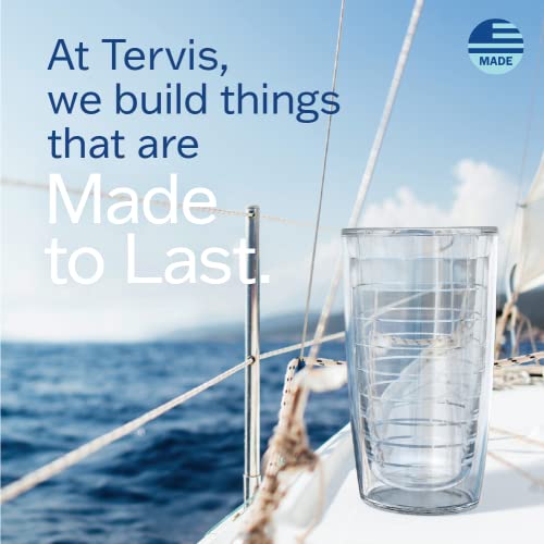 Tervis Clear & Colorful Tabletop Made in USA Double Walled Insulated Tumbler Travel Cup Keeps Drinks Cold & Hot, 16oz - 4p...