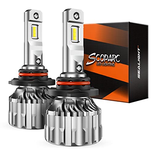 SEALIGHT 9005/HB3 Bulbs 66000LM Super Bright, 6500K Cool White 9005 Light Bulbs, 60000+ Hours HB3 Powersport Bulbs with Fa...