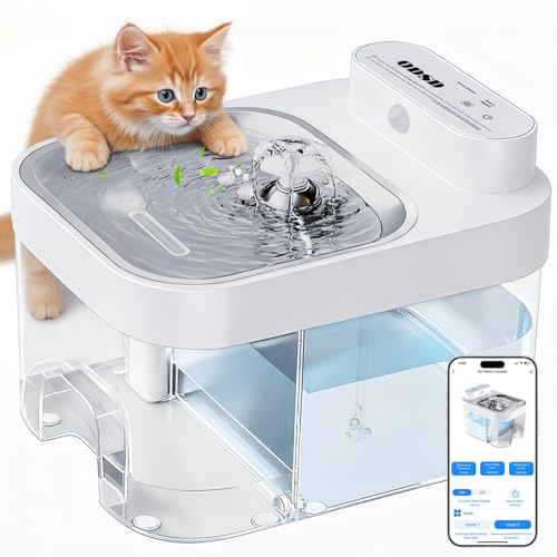 ODSD Cat Water Fountain, App Monitoring Wastewater Separation & No Filter Cotton, Pet Water Fountain with 101oz/3L Large C...