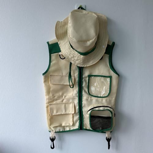 Menolana Kids Explorer Kits Fishing Vest Dress up Role Play Accessories Outdoor Adventure Vest Jungle Vest for Kids Age 3-...