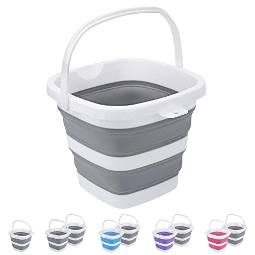 Craftend Collapsible Bucket, 5L 1.3Gallon Small Cleaning Mop Buckets for Household Outdoor Car Washing Tub Plastic Foldabl...
