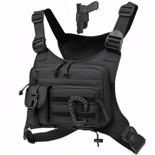 Muserise Outdoor Chest Bag For Men and Women, Tactical Vest For Running, Cycling, EDC Chest Pack Rig For Sports and Workouts