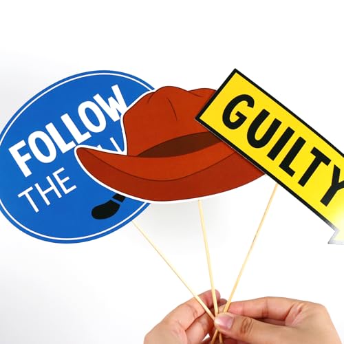 FOZEE Detective Photo Booth Props - Detective Party Decorations - True Crime Party Props - 20Pcs