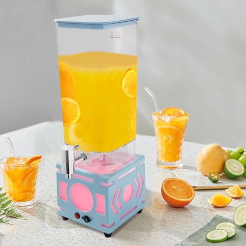 Beverage Dispenser, 3L Square Bottom Juice Dispenser LED Beer Drink Tower Dispensers Tea Juice Water Beverage Dispensing T...