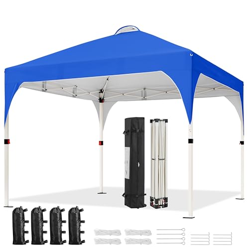Yaheetech 10x10 Pop Up Canopy Tent with Vent, Easy Set Up Tent, Instant Sun Shelter Canopy with Wheeled Bag, 4 Sandbags, 1...