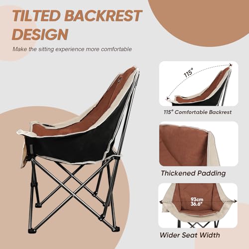 Northroad 2 Pack Oversized Camping Chair,Outdoor Padded Folding Lawn Chair w/Cup Holder,Carry Bag for Beach, Hiking, and P...