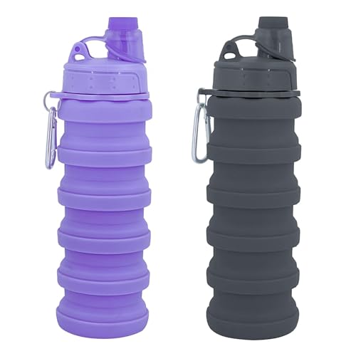 YCTMALL Collapsible Water Bottles Travel water bottle Sports Portable Sport Water Bottle Reusable Water Bottles comes with...