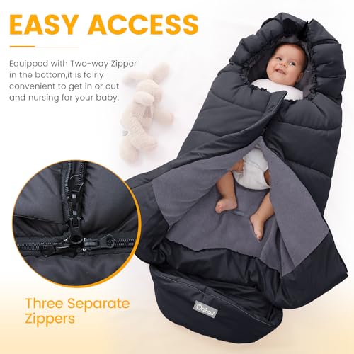 Orzbow Universal Footmuff for Stroller, Winter Warm Baby Stroller Bunting Bag, Waterproof Windproof Warm Polar Fleece Line...
