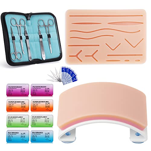 Alcedo Advanced Suture Practice Kit for Medical and Veterinary Students, Complete Set (33 Pieces) Includes Arch-Shaped and...