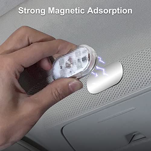 4Pcs Car LED Lights Interior Wireless, 7 Colors Interior Car Lights with 6 Bright LED Lamp Beads, Portable USB Rechargeabl...