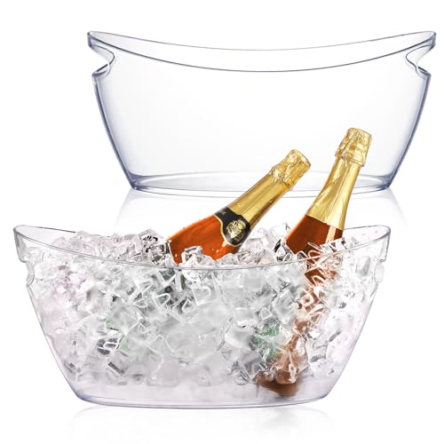 Ice Buckets for Parties, 2pcs Acrylic Champagne Beverage, Drinks Buckets Tub for Cocktail Bar, 5.5L Ice Bucket for Christm...