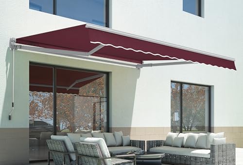 MCombo Patio Awning 8x7 Feet Sunshade Canopy for Manual Retractable Awnings, 4607 (Burgundy, 8x7ft)
