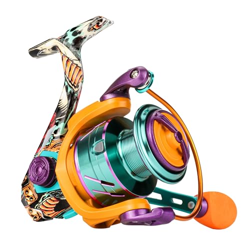 RUNCL Spinning Reel – Billings 5.2:1 Gear Ratio, Max Drag 22.05 LB, Lightweight, Interchangeable Left/Right Hand, Ideal fo...
