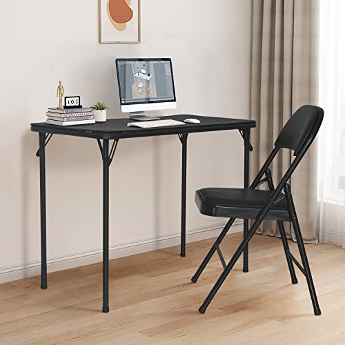 BOOSDEN Foldable Table and Chair Set, Folding Card Table and Chairs, Folding Tables Chair Set, Foldable Tables and Chairs ...
