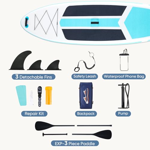 DUMOS Inflatable Stand Up Paddle Board, 10.5'×33'' Paddle Boards with Non-Slip Deck, Durable Advanced Material and Complet...