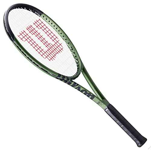 WILSON Blade Team V8 Strung Tennis Racquet - Economical Quality Intermediate Racquet - 4-1/8 Grip, Green and Black