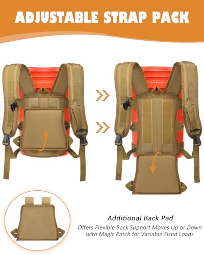 Backpack for 5 Gallon Buckets - Universal Bucket Organizer with Pocket for Hunting, Fishing, Apple Picking, Baseball & Ice...