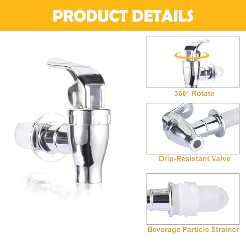 OHOH 4 Pack Spigot for Beverage Dispenser, Plastic Water Spigot Dispenser Replacement, Drink Spout Faucet Water Dispenser ...