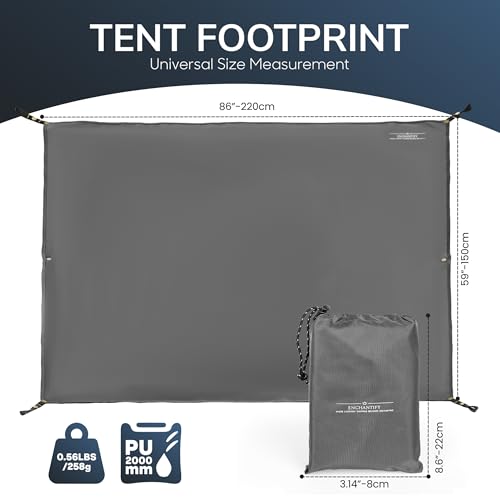 ENCHANTIFY -ENCHANTIFY Tent Footprint, Waterproof Camping Tarp, Heavy Duty Floor Saver, Ultralight Ground Sheet, Outdoor, ...