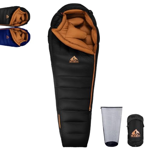 Down Backpacking Sleeping Bag for Cold Weather 20°F to -11°F, XXL Large Ultralight Sleeping Bag Ideal for Adults Camping, ...