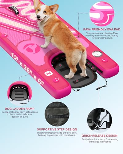 NACATIN Inflatable Stand Up Paddle Board - Premium SUP Board with Dog Ramp Kit, Complete SUP Set Paddle Boards for Adults ...