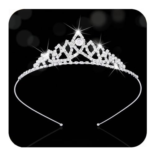 Kilshye Rhinestone Tiara Headband Silver Crystal Princess Tiaras Birthday Crown Headdress for Girls