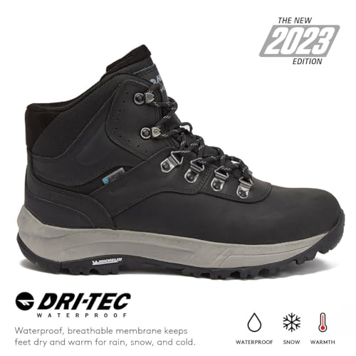 HI-TEC Men's Altitude VI I Waterproof Leather Hiking Boots - Black or Brown, Medium or Extra Wide