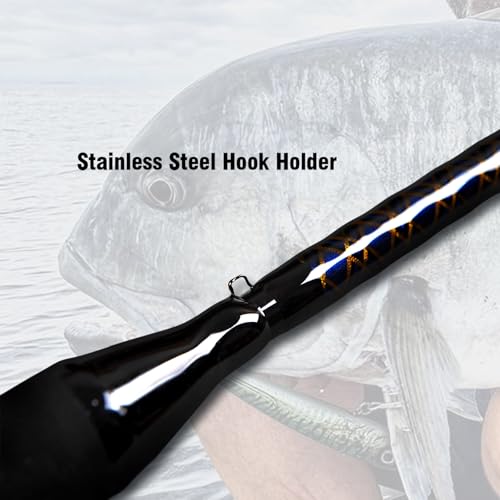 Fiblink 1-Piece Saltwater Offshore Trolling Rod Conventional Boat Rod Carbon Fishing Pole(6 Feet, 30-50 lb/50-80 lb/80-120...