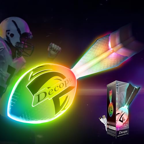 KASTUMBGA Premium Foam Glow in The Dark Football, Latest LED Light up Football, Color-Changing-Perfect Birthday&Camping Gi...