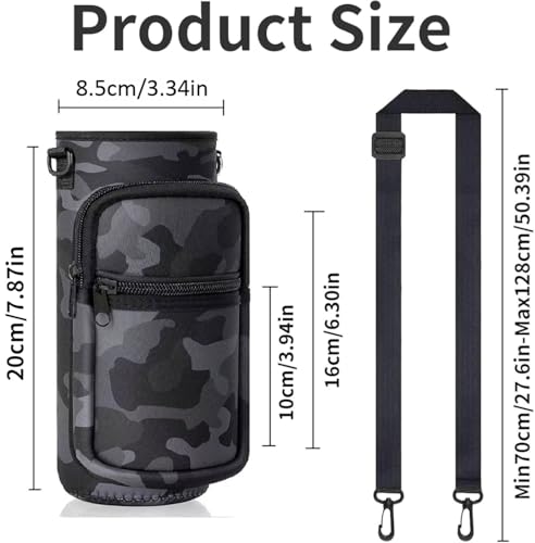 Water Bottle Holder with Strap, 32/40 oz Insulated Water Bottle Sling Bag Crossbody, Water Bottle Carrier Bag with Phone P...