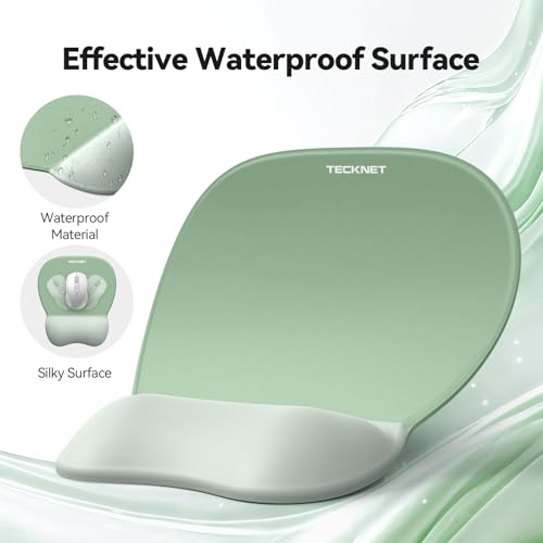 TECKNET Gel Mouse Pad with Wrist Rest, 3 in 1 Keyboard Wrist Rest for Pain Relief, Non-Slip PU Base & Easy Typing, Ergonom...