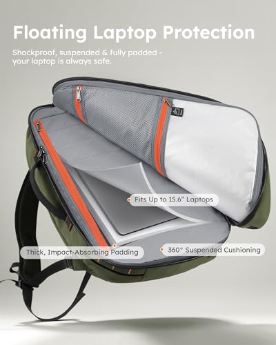 Tolaccea Travel Laptop Backpack for Men Women, 40L-50L Expandable Carry On Backpack with Wet Dry Compartment, TSA Approved...