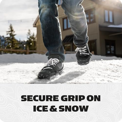 Yaktrax Pro Traction Cleats - 360-Degree Grip on Snow, Ice, & Multi-Terrain Surfaces - Elastic Outer Band w/Easy-On/Off He...