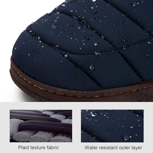 LongBay Men's Outdoor Slippers Two Tone Warm Memory Foam Slip On Indoor House Shoes bedroom Loafers