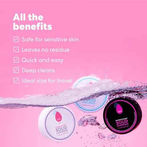 beautyblender Blendercleanser Tool Scrub Solid Cleanser ? Unscented Makeup Sponge & Brush Cleansing Bar ? Hand, Sponge, and Brush Cleanser, Removes Makeup & Buildup, Travel-Friendly, 1 oz