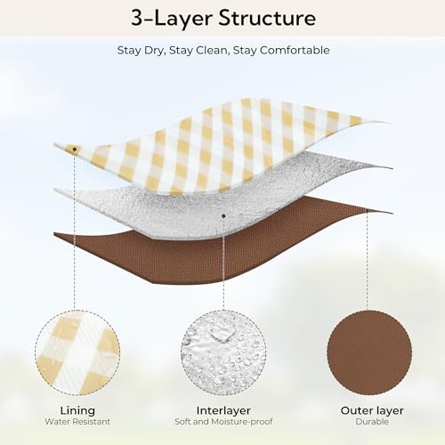 GRANNY SAYS 2-in-1 49¼”D Brown Waterproof Picnic Blankets & Tote Bag, Large Picnic Mat for Camping, Grass, and Park, Folda...