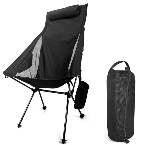 ShellBr8ker Folding Camping Chair, Portable High Back Space Chair, Breathable Mesh Moon Lightweight Outdoor Fishing Chair ...
