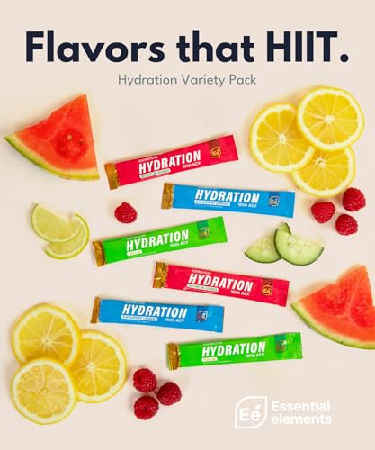 Essential Elements Hydration Packets - Electrolytes Powder Packets Sugar Free - 24 Stick Packs of Electrolytes Powder No S...