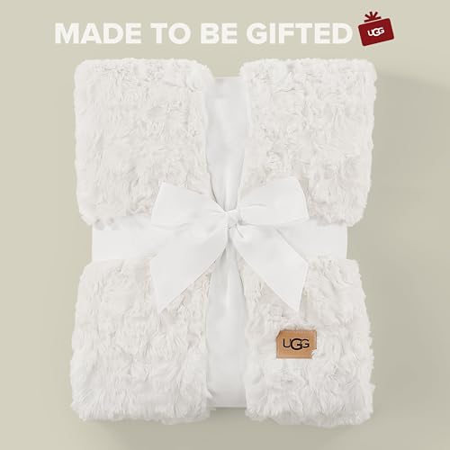 UGG Adalee Faux Fur Throw Blanket Luxury Lightweight Cozy Soft Throw for Couch Bed or Chair Hypoallergenic Machine Washabl...