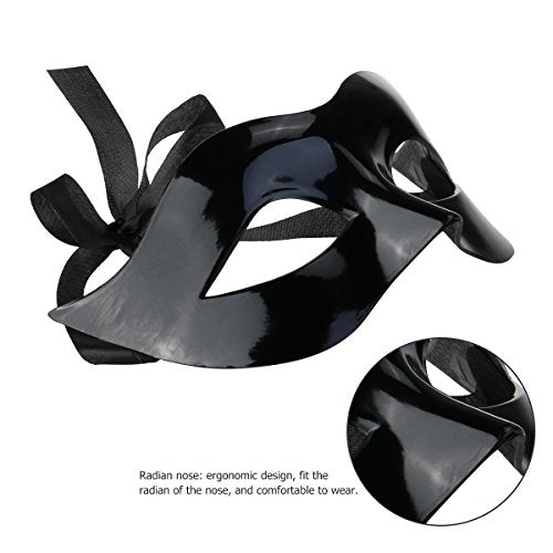 Wowagoga 10pcs Venetian Masquerade Costume Mask, Black Half Face Mask Halloween Costume Mask Mardi Gras Mask set for Women...