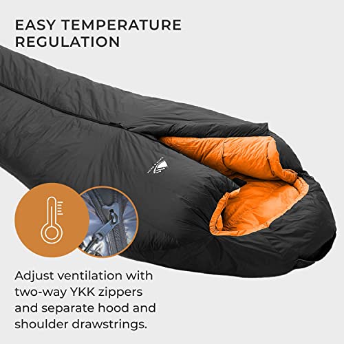 Hyke & Byke Antero 0 F Hiking & Camping Hammock Sleeping Bag - 4 Season, 800FP Goose Down Sleeping Bag - Ultralight
