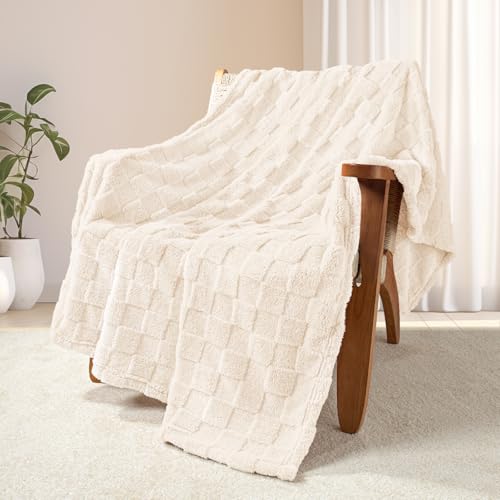 Exclusivo Mezcla Fleece Throw Blanket for Couch,Super Soft and Warm Lightweight Checkered Pattern Blankets for All Season...