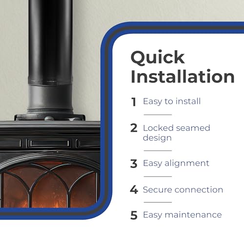 DuraVent DVL 6DVL-24 Easy to Install 6 Inch Galvanized and Stainless Steel Double Wall Wood Burning Stove Pipe to Vent Smo...